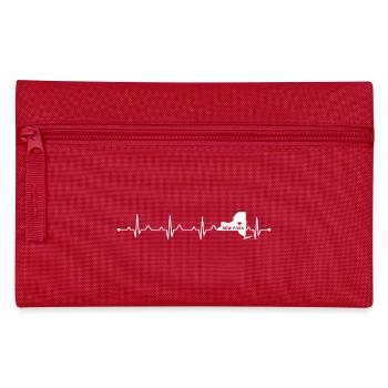 New York City Heart NYC Heartbeat EKG Proud State - Federtasche - Rot - Vorne