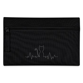 Battement de coeur - Chat (blanc) - Trousse - noir - Devant