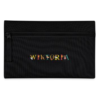 WIKTORIA name decorated with flowers - Pencil Case - black - Front