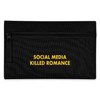 social media killed romance - Pencil Case - black - Front
