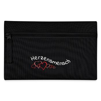 Herzensmensch - Federtasche - Schwarz - Vorne
