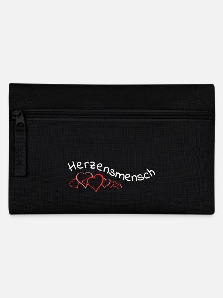 Herzensmensch - Federtasche - Schwarz