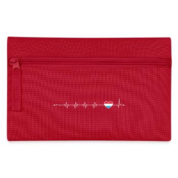 Blue Accent Heartbeat Line - Pencil Case - red - Front
