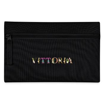Le nom VITTORIA est décoré de fleurs - Trousse - noir - Devant