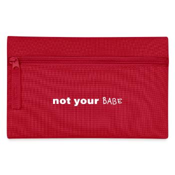 Not Your Babe. Minimal Statement Spruch - Federtasche - Rot - Vorne