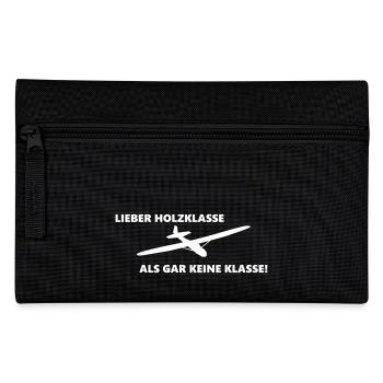 grunau lustiger Spruch Segelflugzeug Segelflieger - Federtasche - Schwarz - Vorne