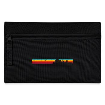 Sunset City Silhouette Gradient - Pencil Case - black - Front