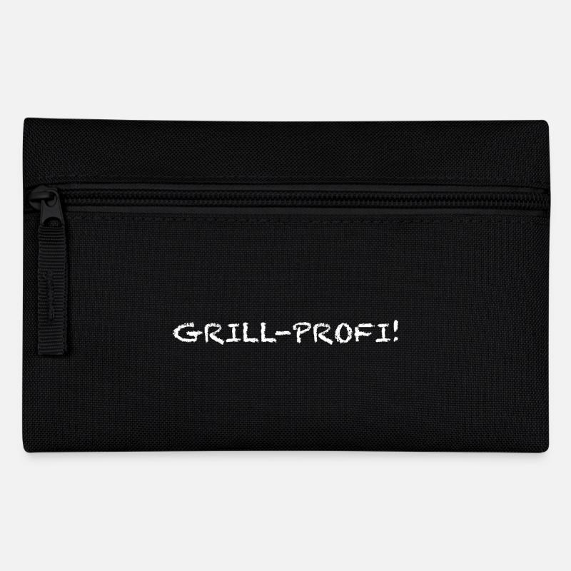 Grill Profi Grillexperte Grillprofi Spaß am Grill - Federtasche - Schwarz
