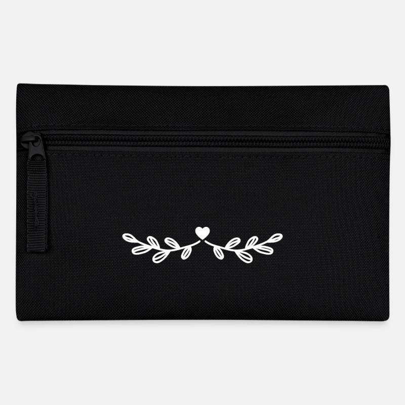 Blume - Blumen - Federtasche - Schwarz
