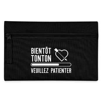 "Bientôt tonton" t-shirt humour tonton - Trousse - noir - Devant