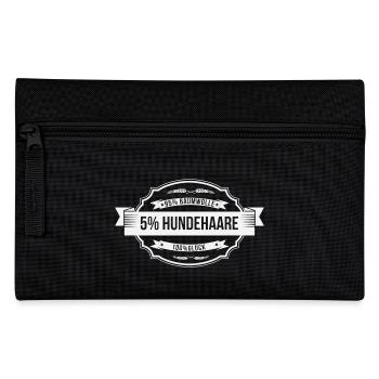 95% Baumwolle + 5% Hundehaare = 100% Glück - Federtasche - Schwarz - Vorne