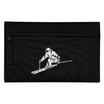 Skier skier athletic fast on the road - Pencil Case - black - Front