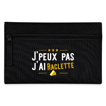 j'ai raclette t-shirt humour fromage - Trousse - noir - Devant