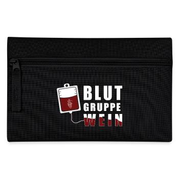 Blutgruppe Wein | Rotwein Weisswein Weinfest Weine - Federtasche - Schwarz - Vorne