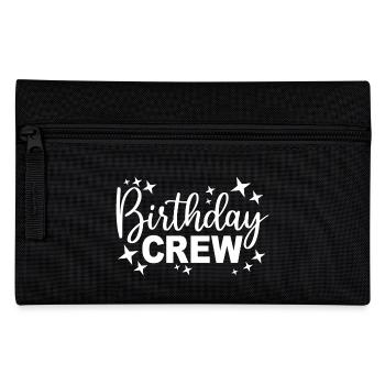 Birthday Crew Matching Group Birthday Party Outfit - Pencil Case - black - Front