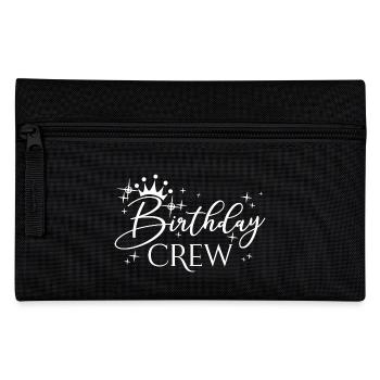 Birthday Crew Matching Group Birthday Party Outfit - Pencil Case - black - Front