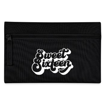 Sweet Sixteen mignon 16e anniversaire cadeau 16 ans - Trousse - noir - Devant