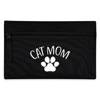 Cat Mom - Mignon Paw Cat Lover Maman Propriétaire de chat - Trousse - noir - Devant