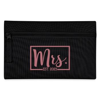 Mme Est. 2023 Fiançailles Mariage Douche nuptiale - Trousse - noir - Devant