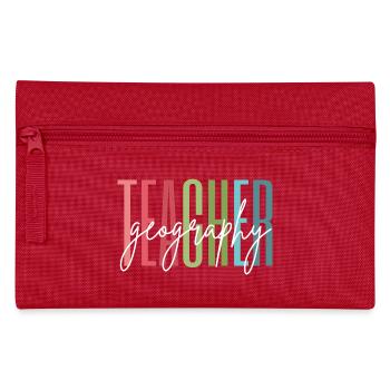 Professeur de géographie École Cadeau de remerciement - Trousse - rouge - Devant