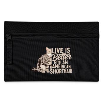 Vivre c’est mieux avec un chat américain à poil court Owne - Trousse - noir - Devant