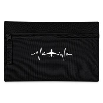 Flugzeug Herzschlag - Federtasche - Schwarz - Vorne
