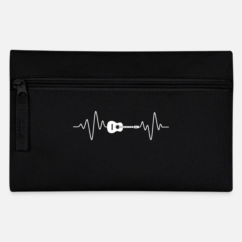 Gitarren Herzschlag - Federtasche - Schwarz