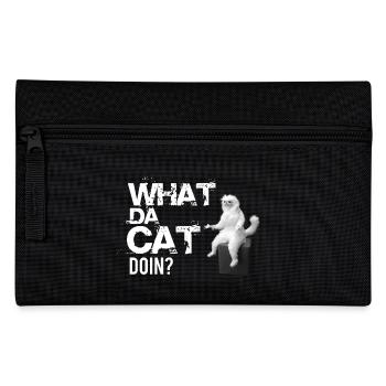 What da Cat Doing, design de chat amusant - Trousse - noir - Devant
