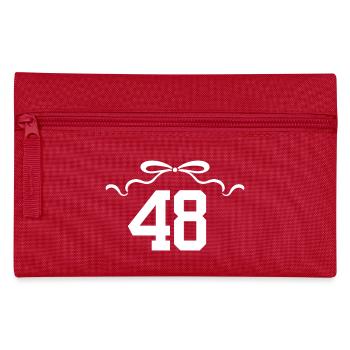 Nummer 48 Knoten - 48. Jahrestag - Federtasche - Rot - Vorne