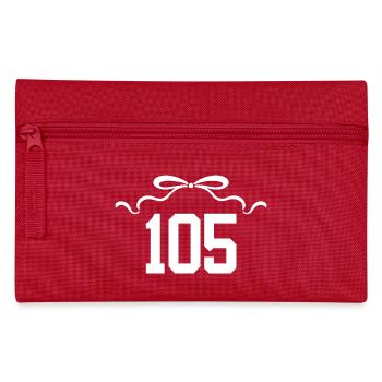 Nummer 105 Knoten - 105. Jahrestag - Federtasche - Rot - Vorne