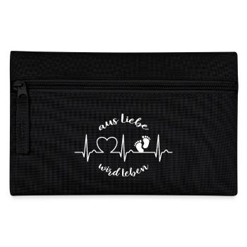 Aus Liebe wird Leben - EKG Kurve Herzkurve Baby - Federtasche - Schwarz - Vorne