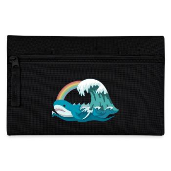 Pride Blahaj with Rainbow - Pencil Case - black - Front