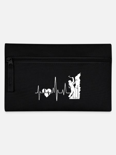 Rock Climbing Heartbeat - Pencil Case - black