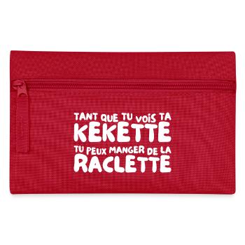 Raclette Humour Beauf Fromage Cadeau Drôle Hiver - Trousse - rouge - Devant