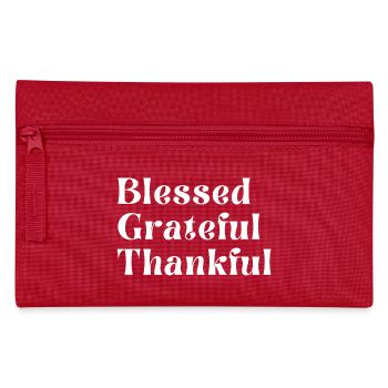 Grateful Thankful - Pencil Case - red - Front