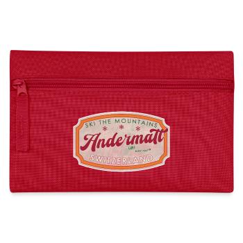 Andermatt Schweiz Ski Vintage Label - Federtasche - Rot - Vorne
