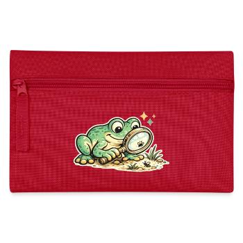 Frog detective in search of clues - Pencil Case - red - Front