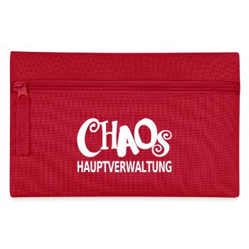 Chaos Hauptverwaltung lustiger Spruch Mütter Papa - Federtasche - Rot - Vorne