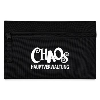 Chaos Hauptverwaltung lustiger Spruch Mütter Papa - Federtasche - Schwarz - Vorne