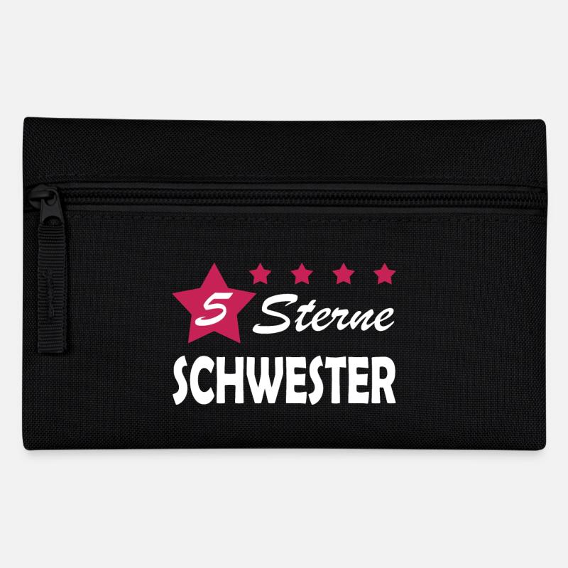 5 Sterne Schwester Geschenk Idee beste Schwester - Federtasche - Schwarz