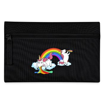 Einhorn beim Kotzen Saufen - Federtasche - Schwarz - Vorne