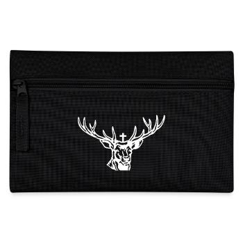 Hirschgeweih Hirschkopf - Federtasche - Schwarz - Vorne