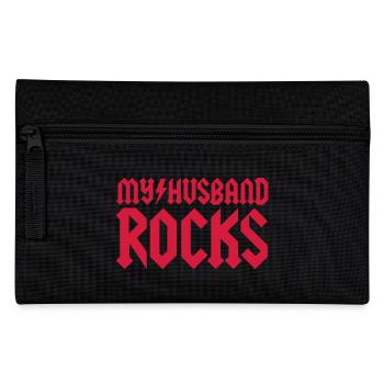 My husband rocks - Pencil Case - black - Front