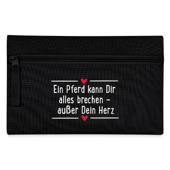 Pferd - Federtasche - Schwarz - Vorne