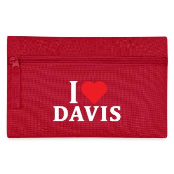 T-Shirt Ich liebe Davis T-Shirt Geschenkidee - Federtasche - Rot - Vorne