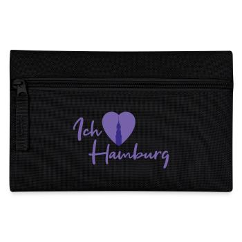 Ich liebe Hamburg - Schriftzug - Federtasche - Schwarz - Vorne