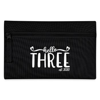 3e anniversaire Enfants filles 3 Hello Three Est. 2020 - Trousse - noir - Devant