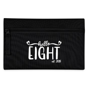 8e anniversaire Enfants filles 8 Hello Eight Est. 2015 - Trousse - noir - Devant