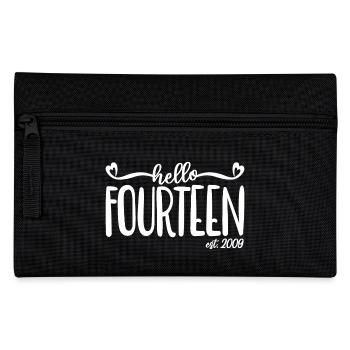 14th Birthday Women Hello Fourteen Est. 2009 - Pencil Case - black - Front