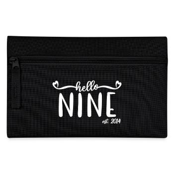 9e anniversaire enfants filles 9 Hello Nine Est. 2014 - Trousse - noir - Devant